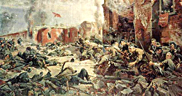 Картина П. Кривоногов. Защитники Брестской крепости, 1951 г.