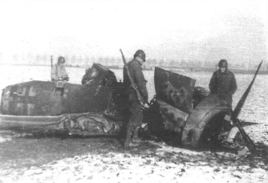 разбившийся истребитель FW-190 4-ой штурмовой группы Люфтваффе